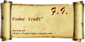 Fodor Izsó névjegykártya
