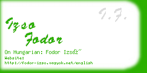 izso fodor business card